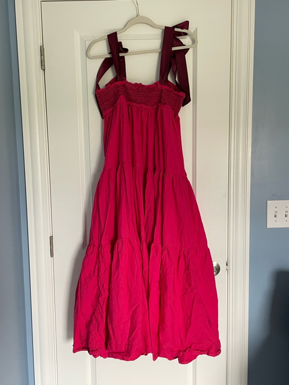 Free People Bluebell Solid Pink Cotton Maxi Dress Size Large 54438 - Picture 8 of 15